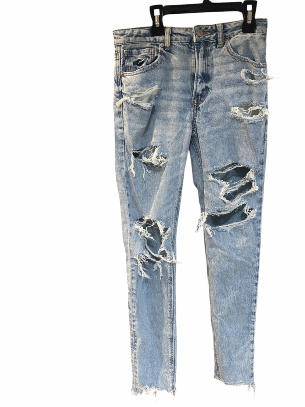 American Eagle Outfitters Light Blue Distressed Mom Jeans